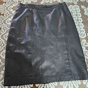 Anchor blue 100% leather skirt